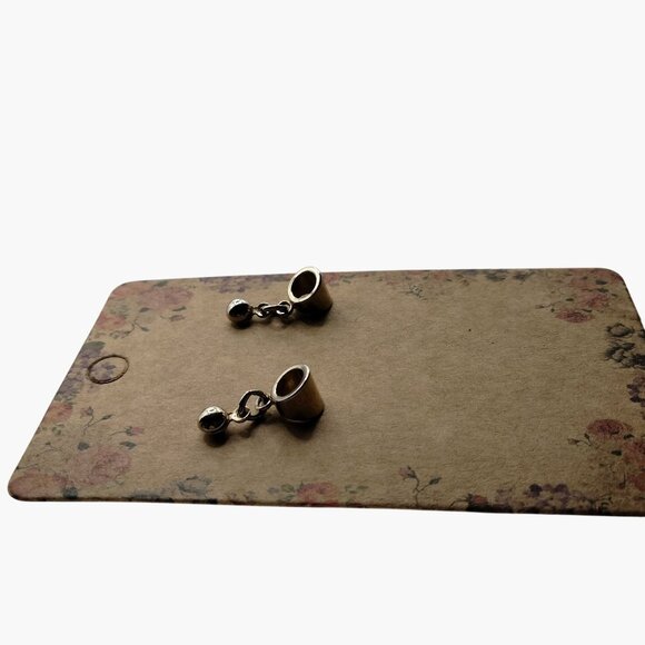 Silver Tone Dangling Circle Earrings - Picture 3 of 5